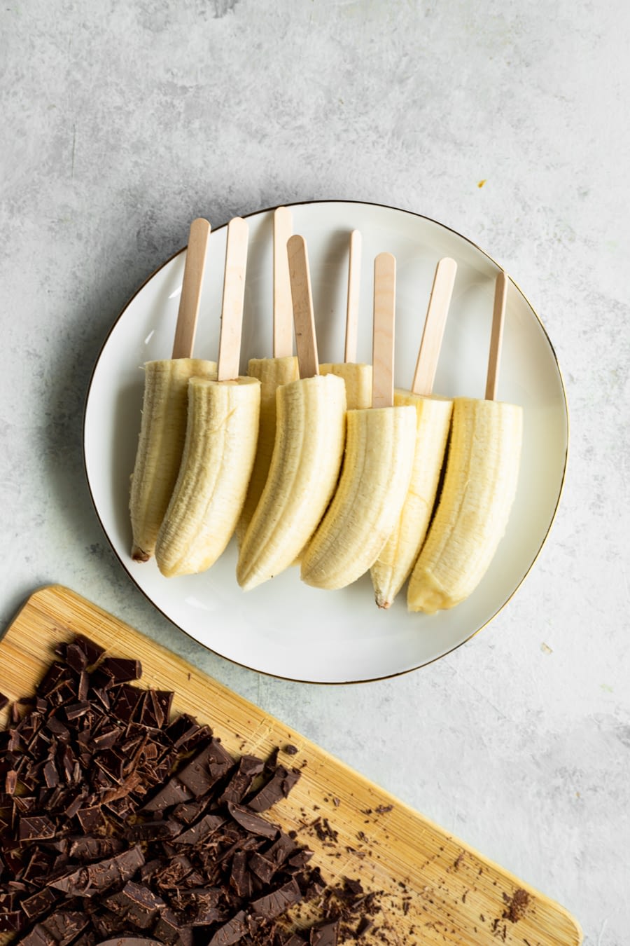 banana pops on plate