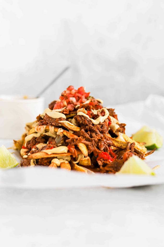 Green Plantain Recipe - Loaded Plantain Fries with Ropa Vieja